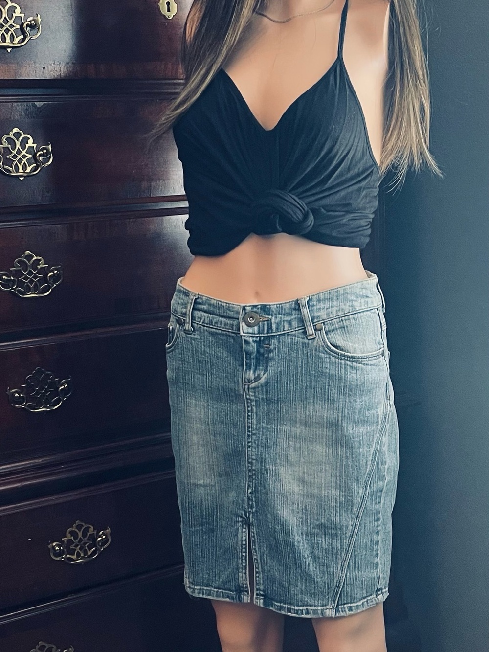 Light Wash Denim Skirt